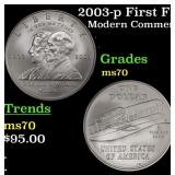 2003-p First Flight Modern Commem Dollar $1 ms70 S