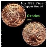 1oz .999 Fine Copper Bullion Round - Nordic Creatu