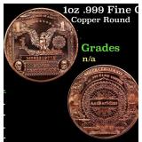 1oz .999 Fine Copper Bullion Round - Silver Certif
