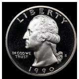 1990-s Proof Washington Quarter 25c GEM++ Proof De
