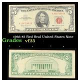 1963 $5 Red Seal United States Note Grades vf++