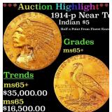 *Highlight* 1914-p Gold Indian Half Eagle Near Top
