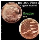 1oz .999 Fine Copper Bullion Round - Bald Eagle St