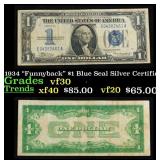 1934 $1 Blue Seal Silver Certificate Grades vf++