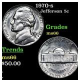 1970-s Jefferson Nickel 5c Grades GEM+ Unc