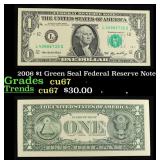 2006 $1 Green Seal Federal Reserve Note Grades Gem