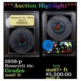 *Highlight* 1958-p Roosevelt Dime 10c ms67 ft USCG