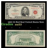 1963 $5 Red Seal United States Note Grades Select