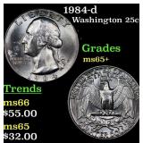 1984-d Washington Quarter 25c Grades GEM+ Unc