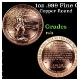1oz .999 Fine Copper Bullion Round - Right To Bear