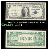 1935F $1 Blue Seal Silver Certificate Grades Selec