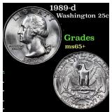 1989-d Washington Quarter 25c Grades GEM+ Unc