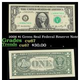 2006 $1 Green Seal Federal Reserve Note Grades Gem