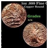 1oz .999 Fine Copper Bullion Round - Nordic Creatu