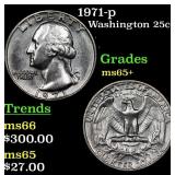 1971-p Washington Quarter 25c Grades GEM+ Unc