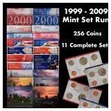 1999-2009 Mint Set Run 256 Coins 11 Complete Sets