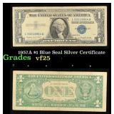 1957A $1 Blue Seal Silver Certificate Grades vf+