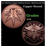 1oz .999 Fine Copper Bullion Round - Mistlestoned