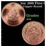 1oz .999 Fine Copper Bullion Round - Aztec Calenda