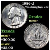 1986-d Washington Quarter 25c Grades GEM++ Unc