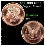 1oz .999 Fine Copper Bullion Round - Morgan Dollar