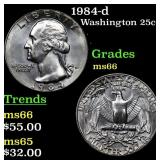 1984-d Washington Quarter 25c Grades GEM+ Unc