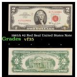 1963A $2 Red Seal United States Note Grades vf++