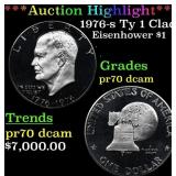 1976-s Ty 1 Clad Proof Eisenhower Dollar 1 pr70 dc