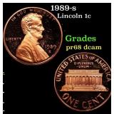 1989-s Proof Lincoln Cent 1c Grades GEM++ Proof De