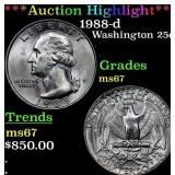 *Highlight* 1988-d Washington Quarter 25c Grades G