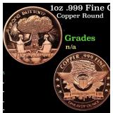 1oz .999 Fine Copper Bullion Round - Wrong Button