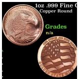 1oz .999 Fine Copper Bullion Round - Flying Eagle