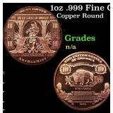 1oz .999 Fine Copper Bullion Round - $10 Bank Note