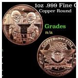 1oz .999 Fine Copper Bullion Round - Alien Style G