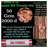 BU Shotgun Lincoln 1c roll, 2000-d 50 pcs Bank Wra