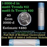 BU Shotgun Jefferson 5c roll, 2000-d 40 pcs Bank $