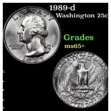 1989-d Washington Quarter 25c Grades GEM+ Unc