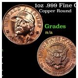 1oz .999 Fine Copper Bullion Round - Donald J. Tru