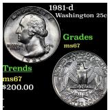 1981-d Washington Quarter 25c Grades GEM++ Unc