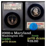 2000-s Maryland Proof Washington Quarter 25c pr70