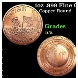 1oz .999 Fine Copper Bullion Round - Apollo 11 Sty