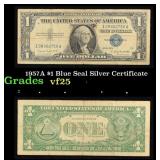 1957A $1 Blue Seal Silver Certificate Grades vf+