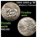 1991-1995-p WWII Modern Commem Half Dollar 50c ms7