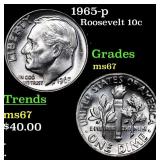 1965-p Roosevelt Dime 10c Grades GEM++ Unc