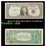 1957A $1 Blue Seal Silver Certificate Grades vf++