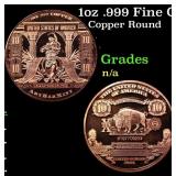 1oz .999 Fine Copper Bullion Round - $10 Bank Note