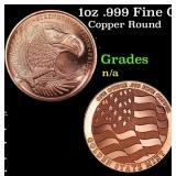 1oz .999 Fine Copper Bullion Round - Flying Eagle
