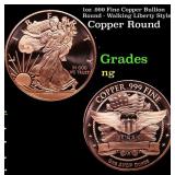 1oz .999 Fine Copper Bullion Round - Walking Liber
