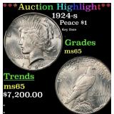*Highlight* 1924-s Peace Dollar $1 ms65 SEGS (fc)