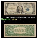1957A $1 Blue Seal Silver Certificate Grades vf++